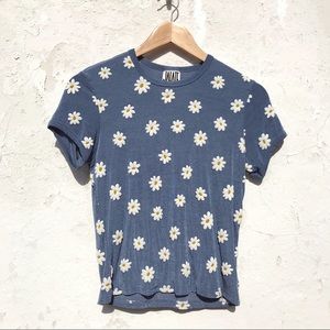 Vintage blue diary print top